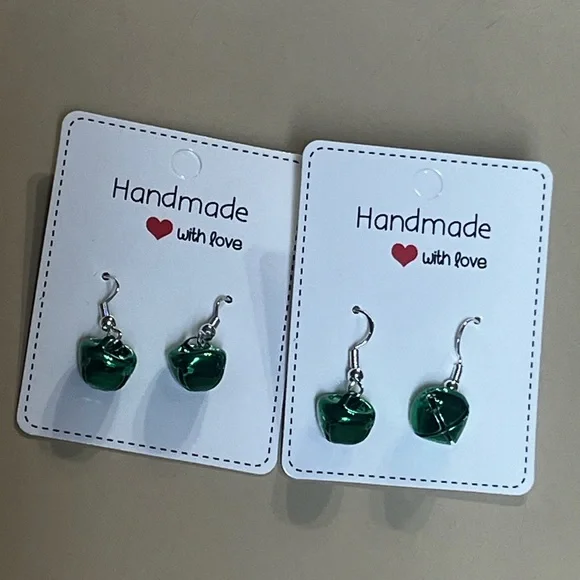 Jingle Bell Earrings Handcrafted - Picture 3 of 12